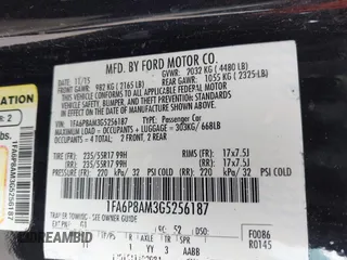 2016 Ford Mustang V6 z VIN 1FA6P8AM3G5256187, wystawiony jako IAAI lot #42415645 z przebiegiem 141 235 mil mil oraz . Historia ofert i sprzedaży dostępna na DreamBid. Obrazek 9.