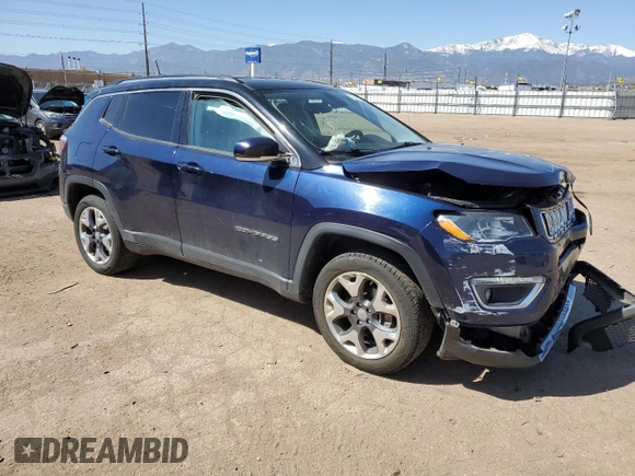2020 Jeep Compass Limited with VIN 3C4NJDCB0LT203629, listed as a Copart auction lot 52348655 with 71,749 mi miles and Salvage title. Bid and sale history available at DreamBid. Image 4.