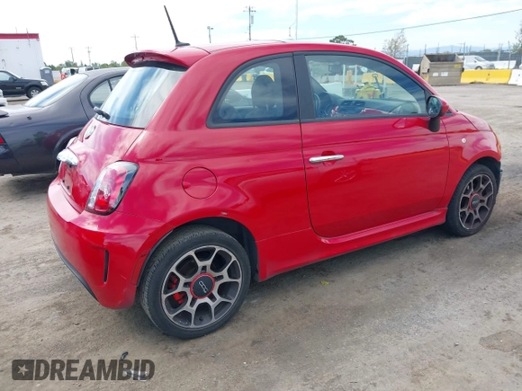2015 FIAT 500 Turbo with VIN 3C3CFFHH9FT640667, listed as a IAAI auction lot 42015050 with 29,234 mi miles. Bid and sale history available at carsss.com. Image 4.