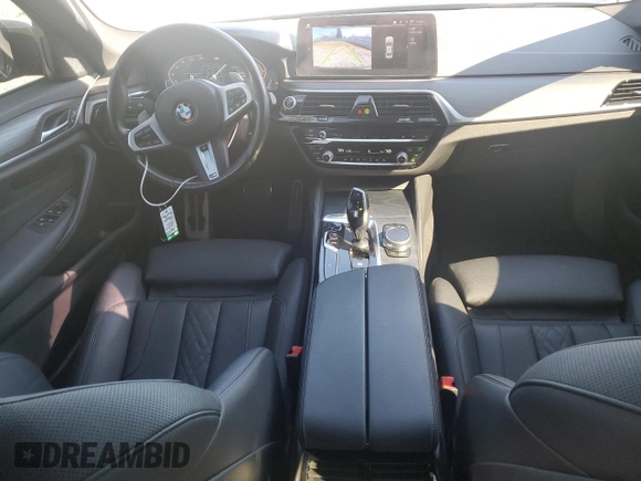2021 BMW 5 Series 540i with VIN WBA53BJ09MCG05923, listed as a Copart auction lot 48312385 with 41,989 mi miles and Salvage Title. Bid and sale history available at DreamBid. Image 8.