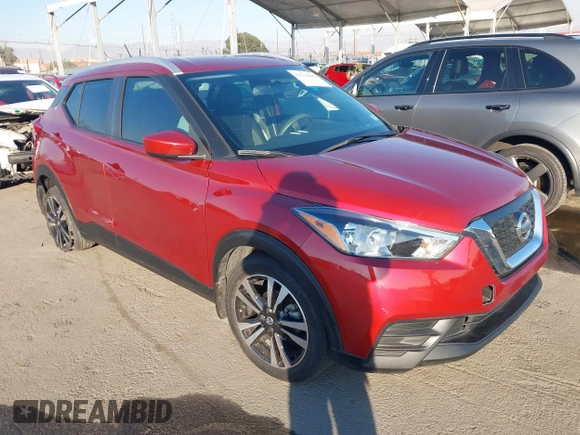 2019 Nissan Kicks SV with VIN 3N1CP5CU3KL493055, listed as a IAAI auction lot 41313642 with 57,520 mi miles. Bid and sale history available at carsss.com. Image 1.
