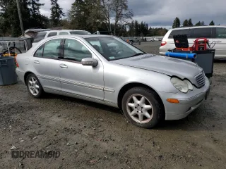 2002 Mercedes-Benz C with VIN WDBRF61J72F268526, listed as a Copart auction lot 51350405 with 113,128 mi miles and Salvage Title. Bid and sale history available at carsss.com. Image 4.