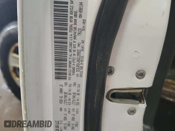 2016 Ram 2500 Tradesman with VIN 3C6UR5HJ0GG129922, listed as a Copart auction lot 52809845 with 96,517 mi miles and Salvage title. Bid and sale history available at DreamBid. Image 13.