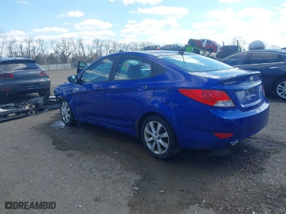 2012 Hyundai Accent GLS with VIN KMHCU4AE5CU129573, listed as a IAAI auction lot 41903944 with 120,986 mi miles. Bid and sale history available at carsss.com. Image 3.