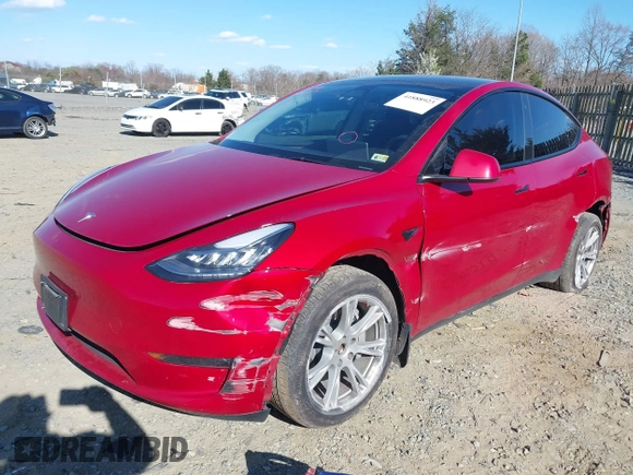 2023 Tesla Model Y Long Range with VIN 7SAYGDEE8PA121218, listed as a IAAI auction lot 41888923 with 34,796 mi miles. Bid and sale history available at carsss.com. Image 2.