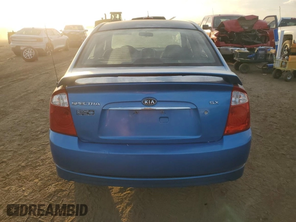2006 Kia Spectra EX with VIN KNAFE121965262406, listed as a Copart auction lot 74614214 with 181,029 mi miles and Salvage Title. Bid and sale history available at carsss.com. Image 6.