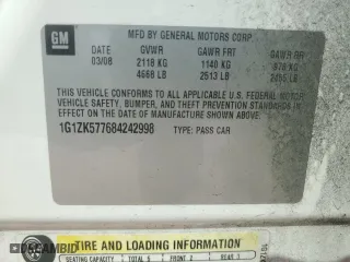 2008 Chevrolet Malibu LTZ with VIN 1G1ZK577684242998, listed as a Copart auction lot 51285445 with 160,855 mi miles and Salvage Title. Bid and sale history available at carsss.com. Image 13.