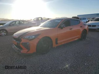 2019 Kia Stinger GT with VIN KNAE35LC9K6071100, listed as a Copart auction lot 44145015 with 76,659 mi miles and Salvage Title. Bid and sale history available at DreamBid. Image 1.