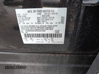 2024 Ford Explorer XLT с VIN 1FMSK8DHXRGA01982, выставлен на аукционе IAAI как лот 41593934 с пробегом 23 547 миль миль и . История ставок и продаж доступна на DreamBid. Изображение 9.