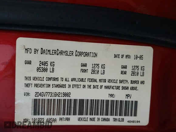 2006 Dodge Magnum SRT-8 with VIN 2D4GV77316H219002, listed as a Copart auction lot 75982104 with Not Provided miles and Salvage Title. Bid and sale history available at carsss.com. Image 14.