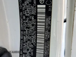 2014 Toyota Prius Four with VIN JTDKN3DU7E1771873, listed as a Copart auction lot 62949605 with Not provided miles and Salvage title. Bid and sale history available at DreamBid. Image 12.