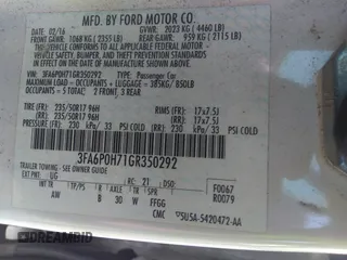 2016 Ford Fusion SE with VIN 3FA6P0H71GR350292, listed as a IAAI auction lot 40816116 with 160,642 mi miles. Bid and sale history available at carsss.com. Image 9.