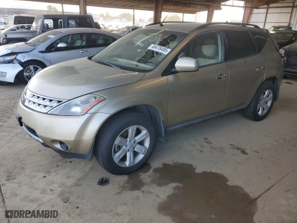 2007 Nissan Murano SL with VIN JN8AZ08T17W510555, listed as a Copart auction lot 46478495 with 144,265 mi miles and Salvage Title. Bid and sale history available at carsss.com. Image 1.