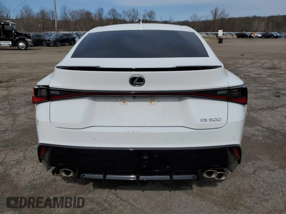 2023 Lexus IS with VIN JTHAP1D29P5003993, listed as a Copart auction lot 51989015 with 5,297 mi miles and Salvage Title. Bid and sale history available at carsss.com. Image 6.