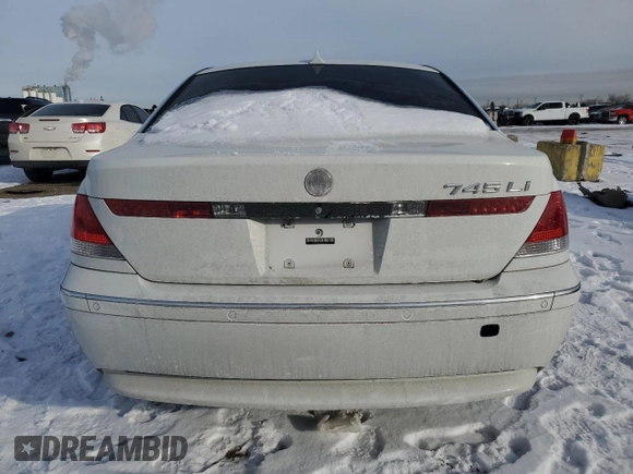 2005 BMW 7 Series 745Li with VIN WBAGN63535DS59721, listed as a Copart auction lot 45388375 with 128,329 mi miles and Salvage title. Bid and sale history available at DreamBid. Image 6.