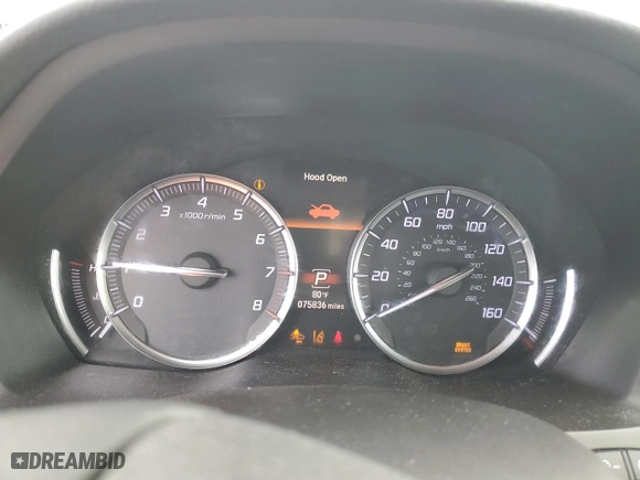 2018 Acura MDX with VIN 5J8YD3H39JL008994, listed as a Copart auction lot 44883425 with 75,836 mi miles and Salvage Title. Bid and sale history available at carsss.com. Image 9.