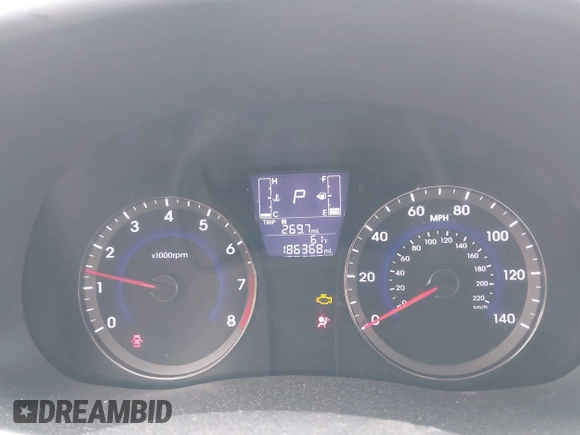 2015 Hyundai Accent GLS with VIN KMHCT4AE4FU866528, listed as a IAAI auction lot 42011261 with 186,368 mi miles and . Bid and sale history available at DreamBid. Image 7.
