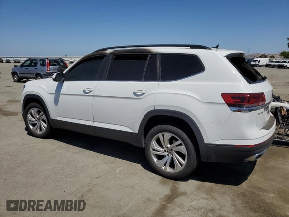 2021 Volkswagen Atlas SE z VIN 1V2WR2CA3MC581108, wystawiony jako Copart lot #55703125 z przebiegiem 76 194 mil mil oraz Szkoda całkowita • Salvage title. Historia ofert i sprzedaży dostępna na DreamBid. Obrazek 2.