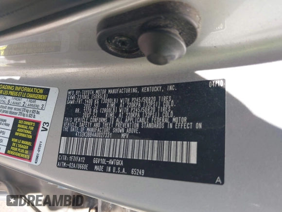 2010 Toyota Venza z VIN 4T3ZK3BB4AU027331, wystawiony jako IAAI lot #42244316 z przebiegiem 173 617 mil mil oraz . Historia ofert i sprzedaży dostępna na DreamBid. Obrazek 9.