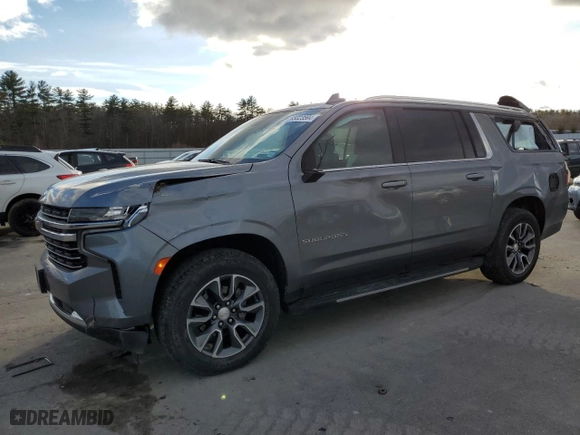 2021 Chevrolet Suburban LT with VIN 1GNSKCKD5MR164499, listed as a Copart auction lot 85023594 with 46,341 mi miles and Salvage Title. Bid and sale history available at carsss.com. Image 1.