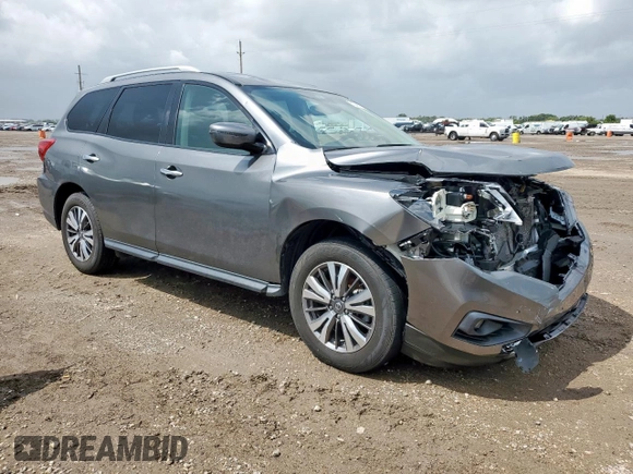 2019 Nissan Pathfinder SV with VIN 5N1DR2MN4KC619822, listed as a Copart auction lot 61045755 with 76,405 mi miles and Salvage title. Bid and sale history available at DreamBid. Image 4.