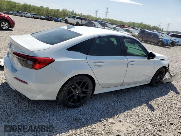 2022 Honda Civic Sedan Sport with VIN 2HGFE2F54NH548338, listed as a Copart auction lot 52610125 with 44,285 mi miles and Salvage Title. Bid and sale history available at carsss.com. Image 3.
