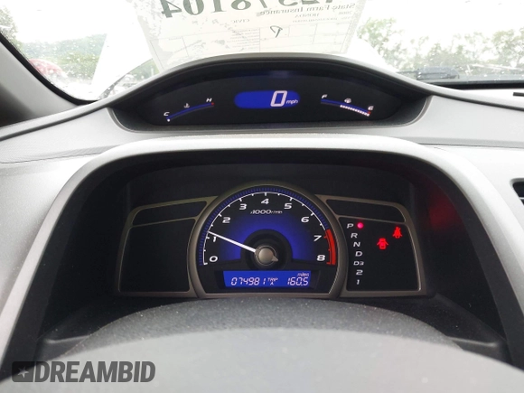 2008 Honda Civic LX z VIN 1HGFA16548L091849, wystawiony jako IAAI lot #42378104 z przebiegiem 74 981 mil mil oraz . Historia ofert i sprzedaży dostępna na DreamBid. Obrazek 7.