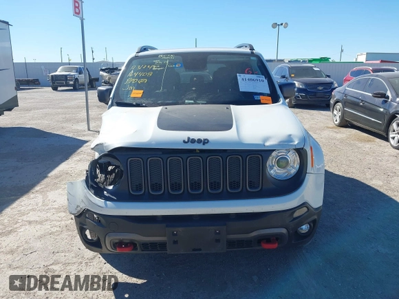2018 Jeep Renegade Trailhawk with VIN ZACCJBCB1JPH28490, listed as a IAAI auction lot 41406910 with 76,003 mi miles. Bid and sale history available at carsss.com. Image 12.