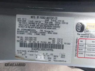 2011 Ford Fusion Hybrid with VIN 3FADP0L38BR249996, listed as a IAAI auction lot 42452194 with 111,316 mi miles and . Bid and sale history available at DreamBid. Image 9.