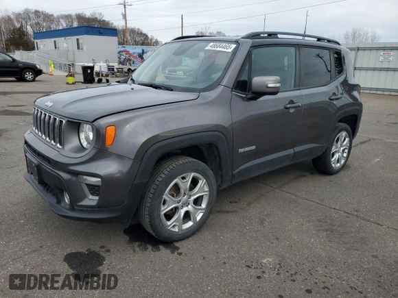 2019 Jeep Renegade Limited with VIN ZACNJBD11KPJ92511, listed as a Copart auction lot 48684465 with 30,049 mi miles and Salvage title. Bid and sale history available at DreamBid. Image 1.