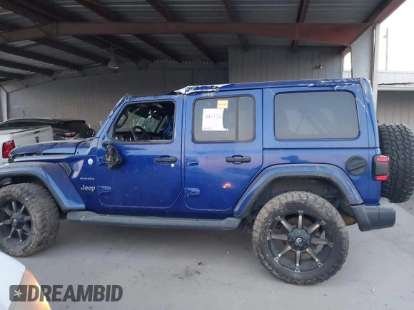 2018 Jeep Wrangler Unlimited Sahara z VIN 1C4HJXEN0JW274942, wystawiony jako IAAI lot #41175231 z przebiegiem 97 255 mil mil oraz . Historia ofert i sprzedaży dostępna na DreamBid. Obrazek 14.