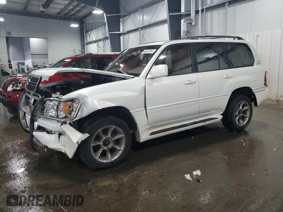 2000 Lexus LX 470 z VIN JT6HT00W9Y0109333, wystawiony jako Copart lot #47589965 z przebiegiem 261 766 mil mil oraz Szkody całkowita. Historia ofert i sprzedaży dostępna na DreamBid. Obrazek 1.