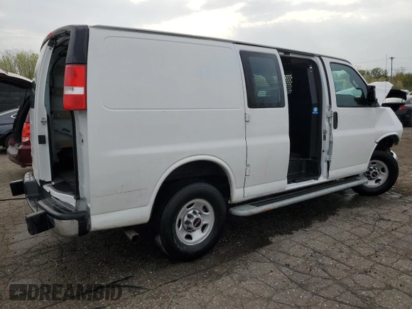 2023 GMC Savana Cargo with VIN 1GTW7AFP8P1128118, listed as a Copart auction lot 54770085 with Not Provided miles and Clean Title. Bid and sale history available at DreamBid. Image 3.