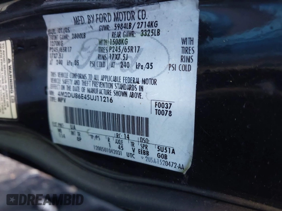 2005 Mercury Mountaineer с VIN 4M2DU86E45UJ11216, выставлен на аукционе IAAI как лот 41824254 с пробегом Не указан миль и . История ставок и продаж доступна на DreamBid. Изображение 9.