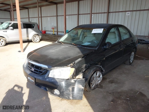 2005 Kia Spectra LX with VIN KNAFE121755201795, listed as a IAAI auction lot 41567654 with NaN miles. Bid and sale history available at carsss.com. Image 17.