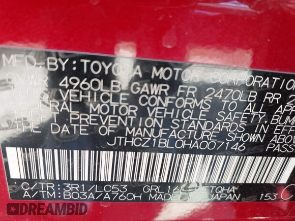 2017 Lexus GS 350 z VIN JTHCZ1BL0HA007146, wystawiony jako IAAI lot #41747766 z przebiegiem 175 965 mil mil oraz . Historia ofert i sprzedaży dostępna na DreamBid. Obrazek 9.