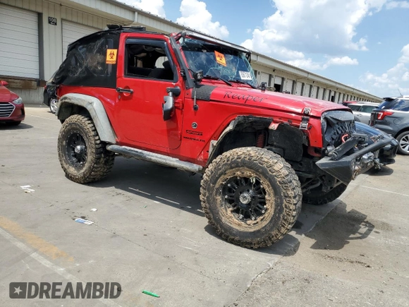 2014 Jeep Wrangler Sport with VIN 1C4AJWAG4EL205584, listed as a Copart auction lot 63671245 with Not provided miles and Salvage title. Bid and sale history available at DreamBid. Image 4.