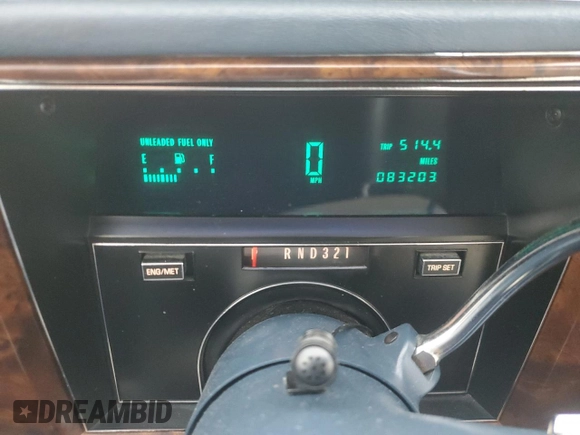 1992 Cadillac Brougham with VIN 1G6DW54E5NR708009, listed as a Copart auction lot 56849345 with 83,203 mi miles and Salvage title. Bid and sale history available at DreamBid. Image 9.