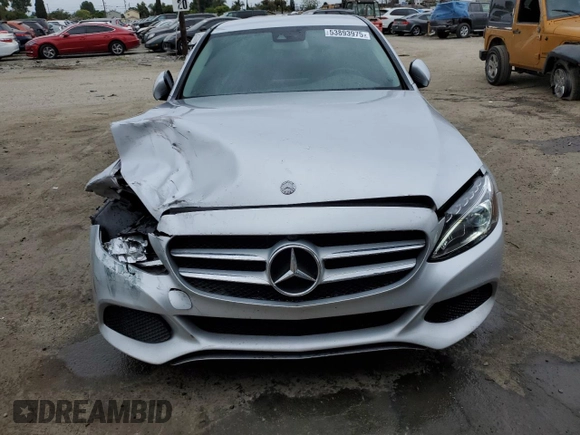 2016 Mercedes-Benz C 300 with VIN 55SWF4JB2GU157782, listed as a Copart auction lot 53893975 with 105,385 mi miles and Salvage Title. Bid and sale history available at carsss.com. Image 5.