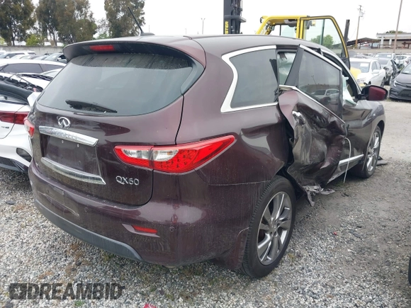 2015 Infiniti QX60 with VIN 5N1AL0MM3FC502870, listed as a IAAI auction lot 41734954 with 117,455 mi miles. Bid and sale history available at carsss.com. Image 4.