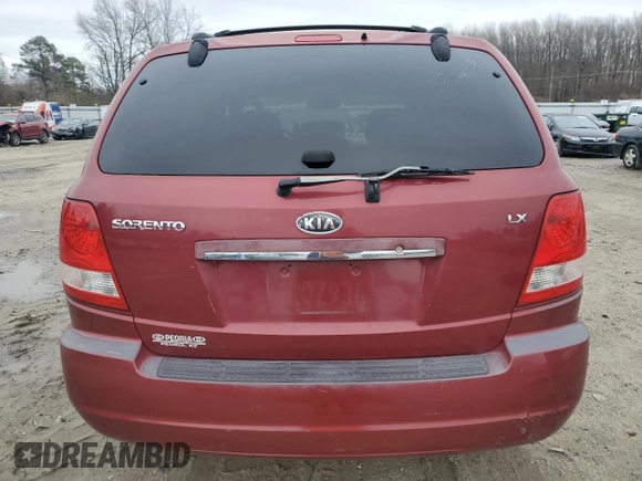 2006 Kia Sorento LX with VIN KNDJD733765583752, listed as a Copart auction lot 48997935 with 176,846 mi miles and Clean Title. Bid and sale history available at DreamBid. Image 6.