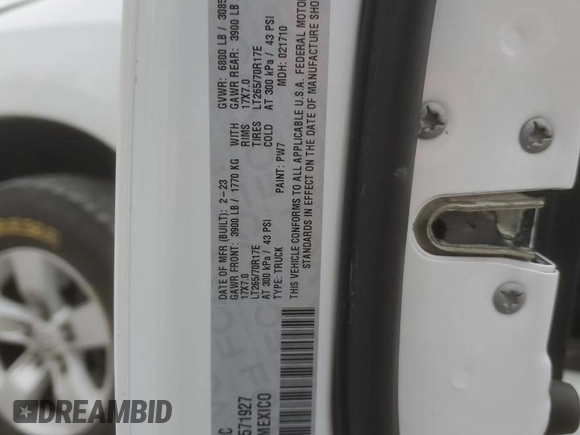 2023 Ram 1500 Tradesman z VIN 3C6RR7KG8PG571927, wystawiony jako Copart lot #87004774 z przebiegiem 44 740 mil mil oraz Szkoda całkowita • Salvage title. Historia ofert i sprzedaży dostępna na DreamBid. Obrazek 15.
