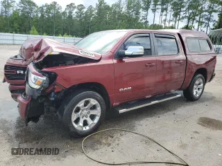 2019 Ram 1500 Big Horn with VIN 1C6SRFFT9KN591784, listed as a Copart auction lot 59588665 with 63,774 mi miles and Salvage title. Bid and sale history available at DreamBid. Image 1.