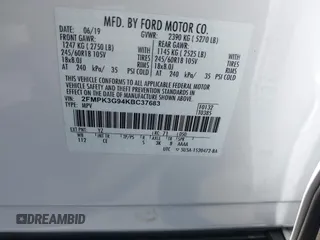 2019 Ford Edge SE с VIN 2FMPK3G94KBC37683, выставлен на аукционе IAAI как лот 42639602 с пробегом 70 953 миль миль и . История ставок и продаж доступна на DreamBid. Изображение 9.