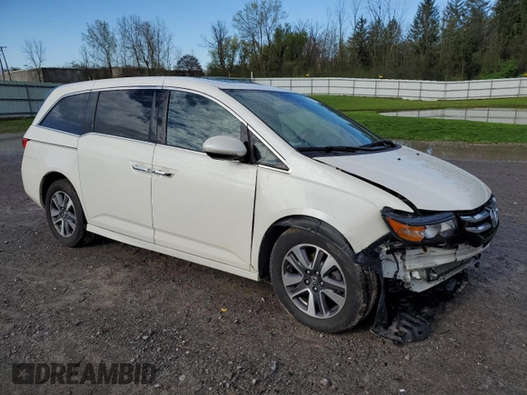 2016 Honda Odyssey Touring Elite with VIN 5FNRL5H90GB007492, listed as a Copart auction lot 55474445 with Not Provided miles and Salvage Title. Bid and sale history available at DreamBid. Image 4.