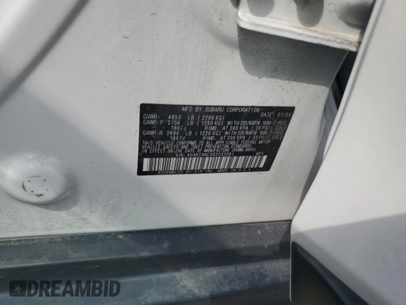 2024 Subaru Outback Limited z VIN 4S4BTANC5R3233081, wystawiony jako Copart lot #55025225 z przebiegiem 15 094 mil mil oraz Szkoda całkowita • Salvage title. Historia ofert i sprzedaży dostępna na DreamBid. Obrazek 12.