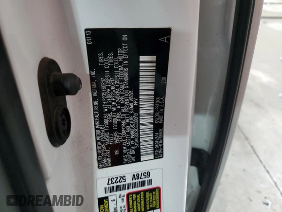 2013 Toyota Sienna XLE AAS with VIN 5TDYK3DC9DS330919, listed as a Copart auction lot 59094495 with 147,638 mi miles and Salvage title. Bid and sale history available at DreamBid. Image 13.