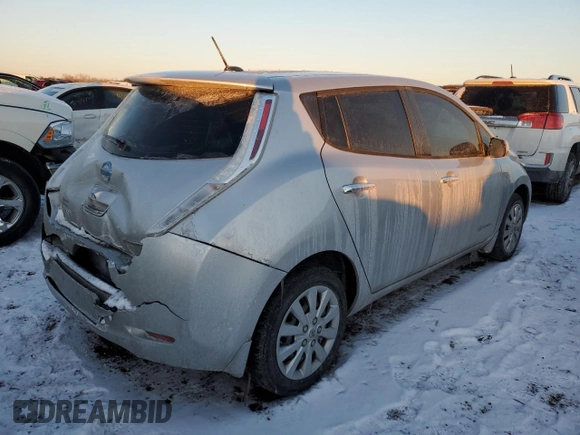 2015 Nissan LEAF SV with VIN 1N4AZ0CP8FC316522, listed as a Copart auction lot 41827135 with 52,635 mi miles and Salvage Title. Bid and sale history available at carsss.com. Image 3.