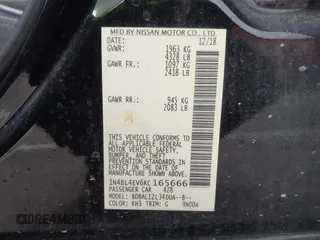2019 Nissan Altima 2.5 SL with VIN 1N4BL4EV6KC165666, listed as a IAAI auction lot 41793064 with 171,927 mi miles. Bid and sale history available at carsss.com. Image 9.