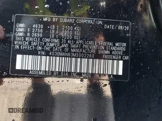 2021 Subaru Legacy Limited z VIN 4S3BWAN63M3002260, wystawiony jako IAAI lot #42210152 z przebiegiem 93 764 mil mil oraz . Historia ofert i sprzedaży dostępna na DreamBid. Obrazek 9.
